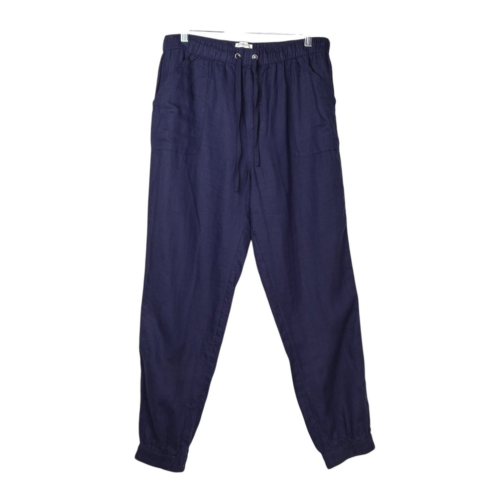 C&C California Linen Joggers Size L Navy Summer Lightweight